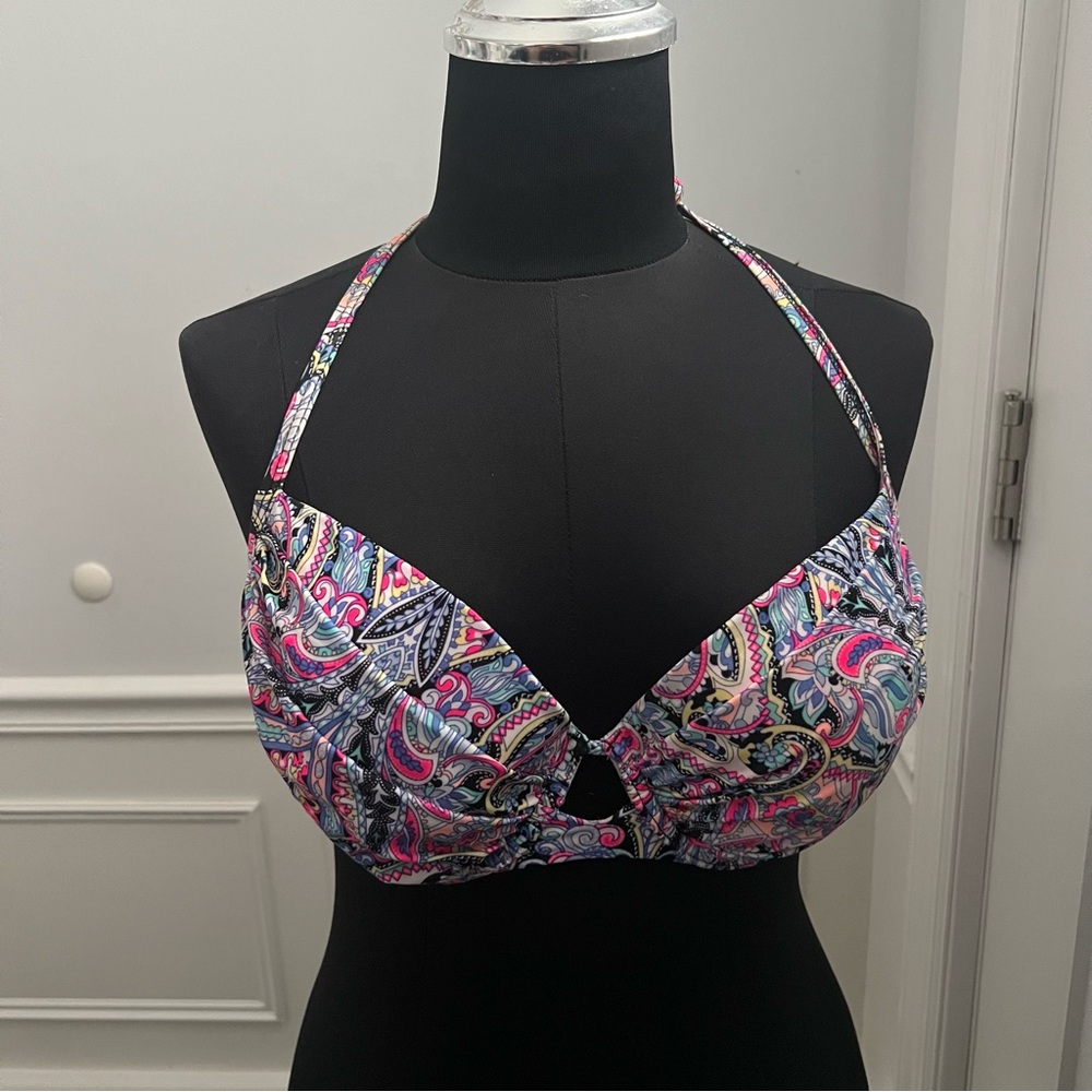 Colorful Paisley Halter Bikini Top